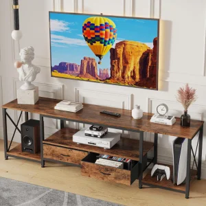Modern TV Stand with 2 Storage Drawers