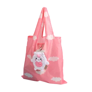 New Design 2-in-1 ECO Friendly Rpet Shopping Bag Unicorn Plush Toys Foldable Waterproof Reusable