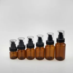 30ml-160ml Amber Cosmetic Packaging PETG Bottle with Lotion Pump