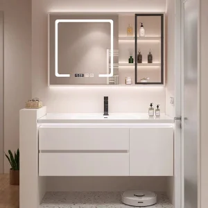 Good Selling Modern Design Euro Style Floating Solid Wood Freestanding Bathroom Vanity