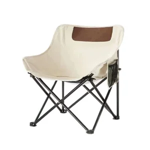 Wholesale Portable Outdoor Moon Chair with Backrest Aluminum Folding Stool
