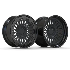 Lx Two-Piece Brilliant Black Rim Matte Black Central Disc with Carbon-Fiber Cover 5X120 18-24" Inch for Corvette C8 Customized Forged Alloy Wheel Rim