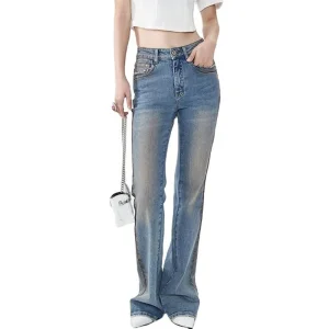 Leggings de Denim Femininas de Cintura Alta