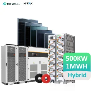 Hitek Containerized Solar System 100kw 250kw 500kw Hybrid Solar System with 500kwh 1mwh Lithium Battery 500kw 1MW Solar Battery Energy Storage System Price