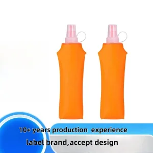 Collapsible Water Bottles BPA Free Leak Proof Foldable Silicone Bottle with Anti-Collapse Ring for Travel