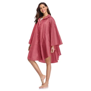 Waterproof Adults with Pockets Rain Poncho Cape