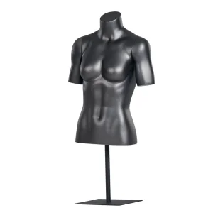 Fiberglass Half Body Black Torso Mannequin for Women
