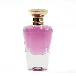 Big Capacity Square Glass Perfume Bottle Wholesale Gold Cap Luxury Custom Purple