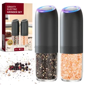 OEM 2 Pack Plastic Gravity Electric Salt Pepper Grinder Set Supplier, Factories