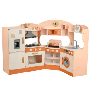 Hot Sale Multifunction Indoor Educational Cooking Pretend Dessert Toy Children's Beech Solid Wood Kitchen Toys for Boys Kids CE