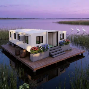 Diseño de Casa Modular Elegante con Estructura de Acero