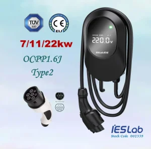 محطة شحن كهربائية مثبتة على الحائط 7kw 11kw 22kw Type2 لشحن السيارات الكهربائية/السيارات/البطاريات