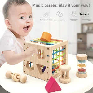 Toddler Montessori Shape Recognition Wooden Sorter Early Education Baby Fun Game Toy