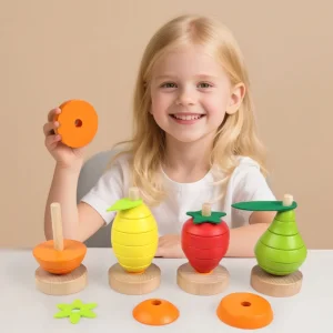 Montessori Wooden Fruit Stacking Toy Educational Set