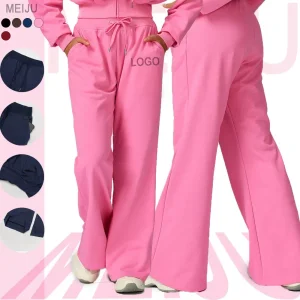 Women High-Waisted Loose Sweatpants with Drawstring Pockets Straight-Leg Casual Trousers