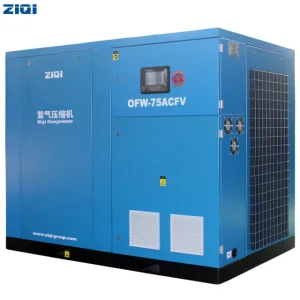 Air Cooling Medical 75 Kilowatt 100 Horsepower Rotary Screw Air Compressor