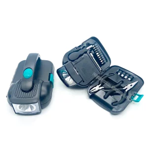 Conjunto de Ferramentas Personalizado 18 para Casa com Kit de Ferramentas para Reparos Manuais e Lanterna LED