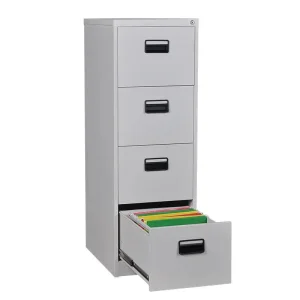 Office Steel File Cabinet 4 Drawer Vertical Cabinet Anti-Tilt System Metal Filing Locker
