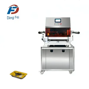 Sistema de Embalagem a Vácuo Totalmente Automático e MAP com Pesagem e Rotulagem Integradas para Fábricas de Alimentos
