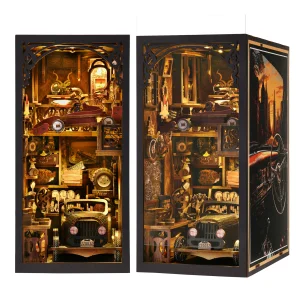 DIY Book Nook Kit &amp; Wooden Doll House Set - Miniature House Architecture Kit with Doll Furniture for Creative Display