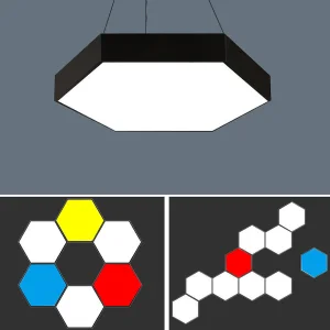 Cool White 6000K Hexagonal LED Pendant Light with Customized Design