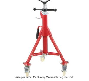 Convenient Adjustable Height Pipe Support with Wheels