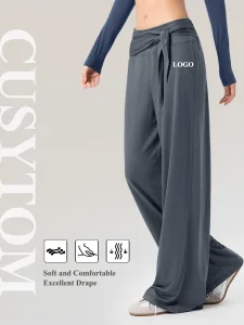 Custom Logo Women Low Waist Wide Leg Modal Yoga Pants