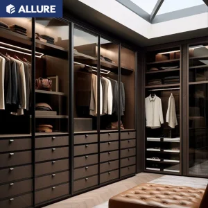 Allure 3 Doors Smart Bedroom Solid Pine Wooden Wardrobe Design Picture With Mirror