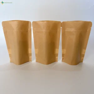 Food-Grade Kraft Paper Stand up Zipper Pouch Building Trust with Transparent Window