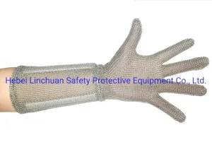 15cm Long Cuff Chainmail Glove/Stainless Steel Metal Mesh Glove Cut-Resistant Heavy Duty Chainmail Glove for Butcher, Anti-Cutting Protective Glove for Knife
