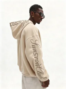 LTD-H1015 Source Manufacturer Custom Artistic Font 3D Embroidered Premium Oversized Hoodies Women's Men's Hoodies