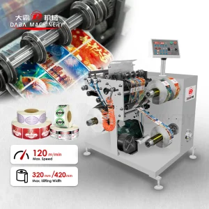 120m/min Label Slitting Rewinding Machine Low Speed Label Paper Film Roll Slitter Rewinder