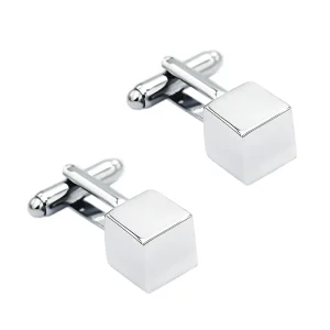 ODM Factory Stock Metal Silver Cube Cufflinks French Cuff link Mens Shirt Jewelry Gift CL-C152 Manufacturer, Supplier