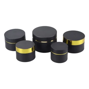 Recyclable 20g 30g 50g Black Cosmetic Packaging Jars Container Box Small Round Cylinder Shape for Cream