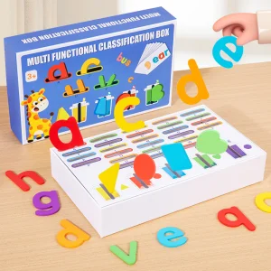 Children's Wooden Alphabet and Word Game Recognition Matching Cards Three-dimensional Double-sided Word Puzzle Toy