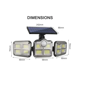 Outdoor Solar Flood Security Lights with Motion Sensor 3 Heads