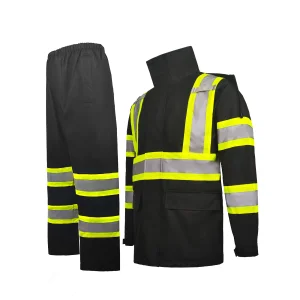 ZUJA Durable Hi Vis Safety Hooded Raincoat