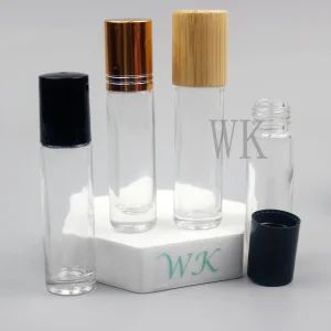 10ml Transparent Round Glass Perfume Roller Bottles Essential Oil Roll on Bottle