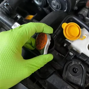 Heavy Duty Diamond Textured Green Powder-Free Disposable Nitrile Gloves