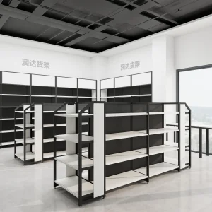 Hanoi Commercial Double-Sided Steel & Wood Snack Display Racks