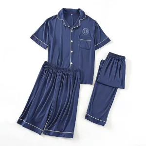Custom XH-Fashion Custom Logo Men's 3-Piece Pajama Set