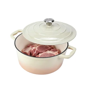 Premium Two-Tone Enameled Cast Iron Dutch Oven