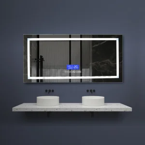 Magnifying Blue Tooth LED Mirror Anti Fog and Time Display LED Bathroom Mirror