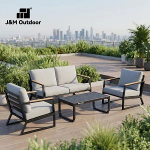J&M Modern Luxury Aluminum Outdoor Garden Sofa Set