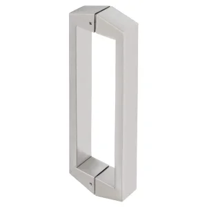 16-Inch Double Side Shower Glass Door Handle Pull Set Square Back-to-Back Heavy Thickening SUS304 Stainless Steel Brushed Nickel