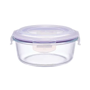 1300ml Durable Leak-Proof Glass Food Storage with Secure Plastic Cover