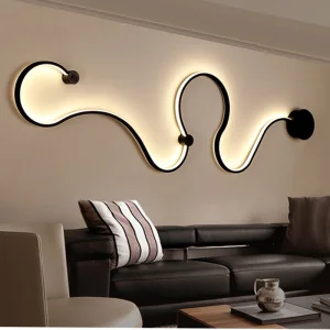 Curved LED Wall Sconce for Modern Bedroom Living Room Decor