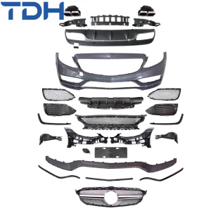 High-End PP Car Bumper Suitable for 2019 Mercedes-Benz C-Class W205 Coupe Upgrade to C63 Amg Front Bumper