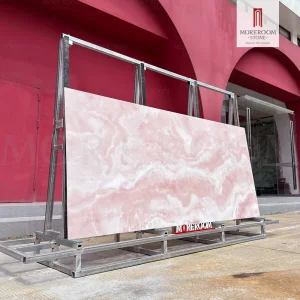 Pink Sintered Stone Countertop Artificial Porcelain Marble Slab for Wall and Floor