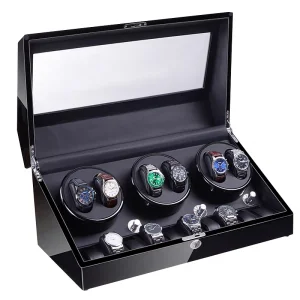 Caixa de Armazenamento de Relógio de Madeira Branca de Luxo Personalizada com Vidro para Atacado 3/6/12/24 Caixa de Presente para Relógio com Almofada